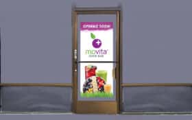 Movita Opening Soon Door Window Cling