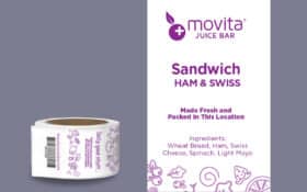 Movita Sandwich Ham & Swiss Labels